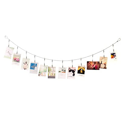 TFu Wall Hanging Photo Display, DIY Picture Photo Frame String with 12 Clips for Hanging Photos Notes and Artworks (Adjustable Alligatory Clip) - size: Adjustable Alligatory Clip