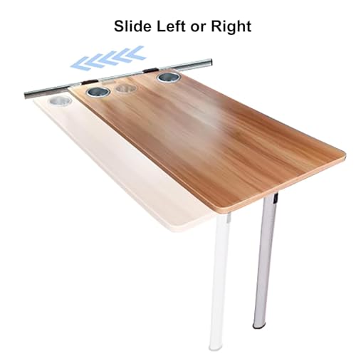 RV Folding Table with Cup Holders, Wall Mounted for Space Saving, Removable Dinette Desk for Campers and Outdoor Picnics - color: Natural