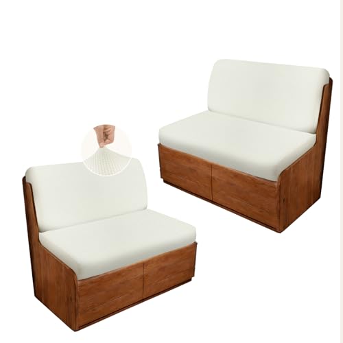 RV Dinette Cushion Covers,4PCS Corn Grid RV Couch Cover,Camper Cushion Covers,Camper-rv Sofa Cover for Couch,Bench Seat & Dinette Booth Cushions(Beige White,[39.4" to 49.2"]×[19.7" to 25.6"]) - color: Corn Grid/Beige White/4pcs