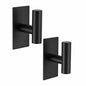 Self-Adhesive Coat Hooks,Towel Hooks for Bathroom,2 Packs Wall Mount Towel Holder,Black Matte Wall Robe Hook,Stainless Steel Heavy Duty Door Hanger Towel Hook for Kitchen,Bathroom