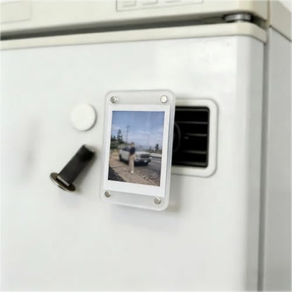 Car Picture Holder for Air Vent Clip, Clear Acrylic Personal Picture Frame Clip, Universal Fit for All Cars, for Family, Couple, Pets & Travel Photos, Fits Wallet-Size Photos (2.36 x 3.54 in)
