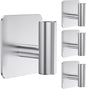 Aikzik 4 Pack Large Heavy Duty Wall Hooks - 26lb Max, Stainless Steel Adhesive Towel Hook, Shower Hooks for Hanging Towel, Coat, Robe, Wall Hook for Use in Bathroom, Kitchen and Door - color: Sliver