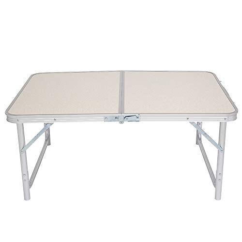 3/4/6 Foot Plastic Folding Table,Adjustable Foldable Table with Carrying Handle,Outdoor Picnic Party Table for Camping,Wedding,Kitchen,Beach,Straight Legs - White (White, 3ft) - size: 3ft