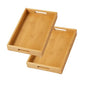 Tray for Oil Bottles Kitchen Counter – Bamboo Organizer with Handles, Waterproof Coating & Non-Slip Feet, Condiment Holder for Spices, Sauces & Seasoning Jars (2, Natural)