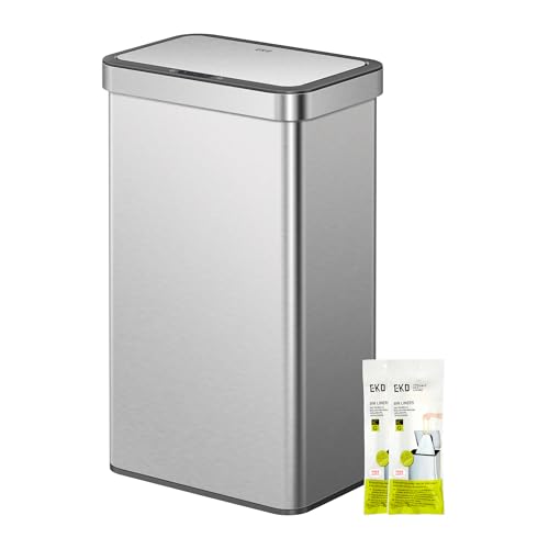 EKO Nova Sensor Trash Can, 21 Gallon/80 Liter Stainless Steel Rectangular Touchless Motion Sensor Trash Can, Matte Metallic - size: Nova 80L - Matte Metallic
