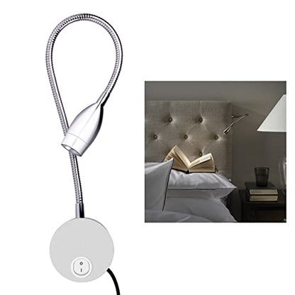 ALLDIO Plug in Wall Sconce, Wall Mount Book Lights for Reading in Bed, Minimalist LED Bedside Reading Lamp Bookshelf Display Lights (3W, Warm White)