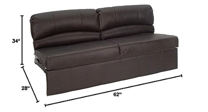RecPro Charles RV Jackknife Sofa | Love Seat | Sleeper Sofa | Length Options 62", 68", 72" (62 Inch, Chestnut) - color: Chestnut, size: 62 Inch