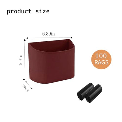Car Trash Can for Back Seat, Waterproof Leather, Automotive Garbage Bin for Car, SUV, Trucks, Includes 100 Trash Bags, Red