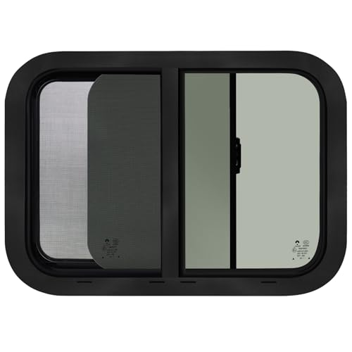 RV Window,Camper Replacement Horizontal Sliding RV Window for Cargo Trailer Utility Travel Trailer Cargo Van Truck SUV 24" W x 15" H,Fit 15/16" or 1-3/8" Thick Wall,Allow Error 1/16",DOT Approved - size: 24"W x 15"H