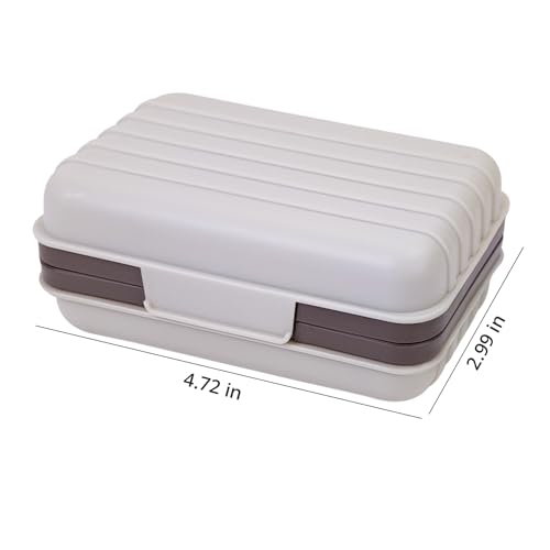 Leakproof Travel Soap Case with Lid and Removable Drain Tray - Portable Bar Soap Holder for Travel, Camping, Gym, Outdoor Use - Fits Most Standard Soaps - Made of Durable PP Plastic - color: Gray