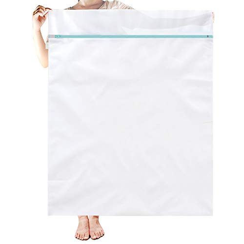 OTraki Large Mesh Washing Bag 43 x 35 Inch XXL Mesh Laundry Bag, Blue | Lingerie Bags for Laundry Large Washer Bag for Travel Camp College Dress Bedding Blanket Sheet Don't Drying, Melting 140-176℉ - size: 43 x 35 inch