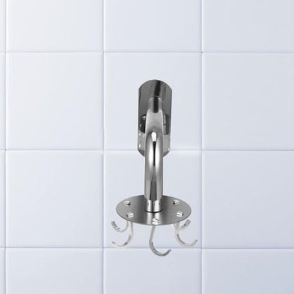 ABOOFAN Stainless Steel Multi-Function Rotating Hooks Set, No Punch Wall-Mounted Household Hangers for Bathroom and Kitchen Storage, Traceless Heavy Duty Organizer with 6 Hooks