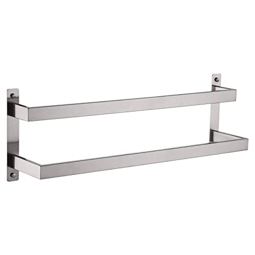 KOKOSIRI Hand Towel Bars Bathroom 2-Tiers Ladder Towel Rails 20 Inches Towel Holders Wall Mounted Towels Shelves Rack Brushed Stainless Steel, B5008BR-L20 - color: Brushed Nickel, size: 20-Inch