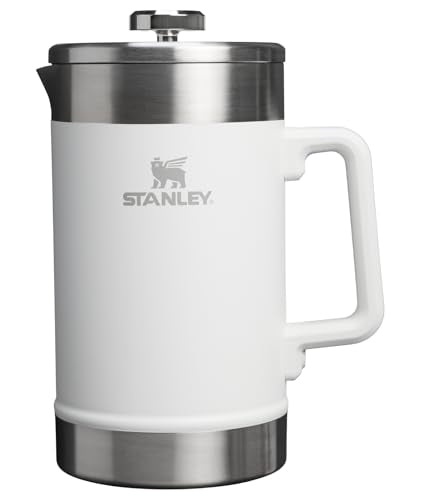 STANLEY Classic Stay-Hot French Press Coffee Maker 48 oz | 5 Minute Brew, 4 Hours Hot | Mesh Filter for Coffee Grounds | Insulated Stainless Steel French Press | BPA-Free | Frost - color: Frost, size: 48 ounces