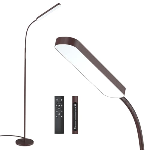 Wio-Mio Led Floor Lamps with 15w/1000lm Bright LED Floor Lamp with Stepless Adjustable 3000K-6000K Colors and Dimmer, Remote and Touch Control Reading Lamp, Adjustable Floor Lamp for Living Room - color: Matte Bronze