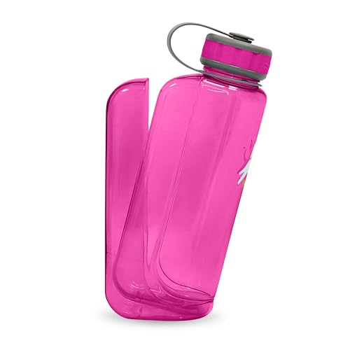 OllyDog OllyBottle Tritan Water Bottle with Detachable Dog Bowl | BPA Free Leakproof | 34oz | Share Water with Your Dog | Hiking Travel Camping (1L, Hot Pink) - color: Hot Pink, size: 1L