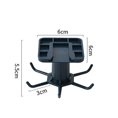 2pcs Under Cabinet Kitchen Utensil Hooks,360° Rotating Drilling Free Adhesive Utensils Hanging Rack for Tools/Towel/Knife (Black) - color: Black