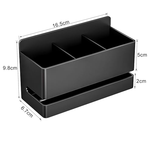 Aluminum Electric Toothbrush Holder - Bathroom Wall Mounted Toothbrush Holder (Black, Three Slot) - size: Three slot