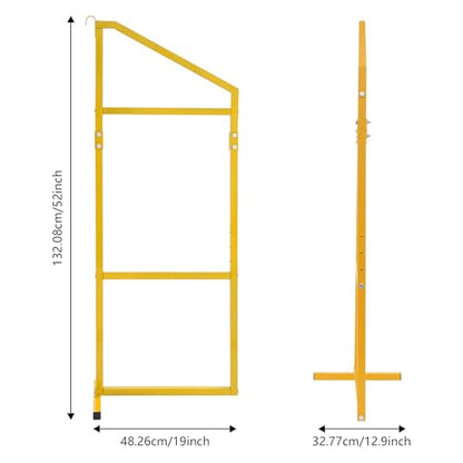 Shipping Container Shelving Rack, 4 PCS 3-Tier Container Hanging Shelf Brackets, 1100LBS Load Capacity, 52"(H) X 19"(W) for Containers, Trailers, Cargo (Yellow)