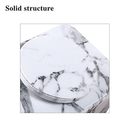 YAPISHI White Marble Leather Remote Control Holder,360 Degree Spinning Desk TV Remote Caddy/Box,Beside Table Organizer for Controller,Media,Makeup, Mobile Phone and Pen/Pencil Stationery Storage - color: 7# Marble
