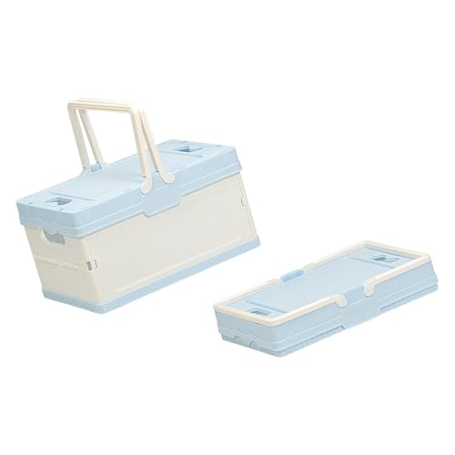 Multi Functional Foldable Container Storage Organiser for Camping Supplies Home Items Foldable Storage Box - color: Blue