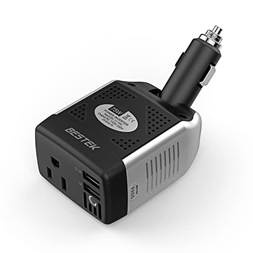 BESTEK 75W Power Inverter DC 12V to 110V AC Car Inverter Power Converter - color: black