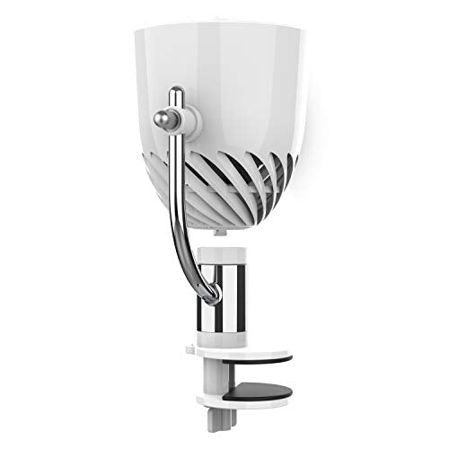 Vornado Pivot Clip Personal Air Circulator, 3-Speed, Portable Desk Fan with Multi-Surface Clip, 360-Degree Adjustable Axis, 9 in Tall, 4 in Diameter, Whisper Quiet, Ice White - color: White