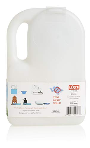 Lixit® Water Boy Portable Travel Dog Bowl - 3 Quart Spill Free Self Filling Pet Water Bowl - Made in USA (White, 1 Pack) - size: 3 Quart