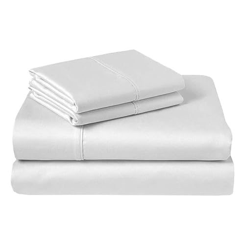 Rajlinen Short Queen RV Camper Sheet Set (60x75) – 100% Egyptian Cotton, Soft & Cooling, 16” Deep Pocket Fitted Sheet, Luxury Hotel Quality Bedding for RVs, Campers & Motorhomes (White Solid) - color: White Solid, size: Short Queen (60X75)
