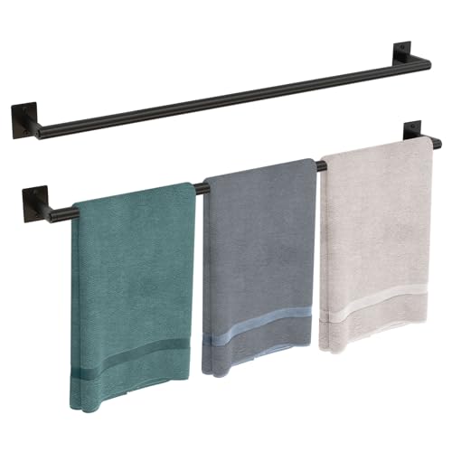 2 Packs 32 Inch Bathroom Towel Bar, 2Pcs Towel Racks for Bathroom, JIAPAIDUO Bathroom Towel Rack Wall Mounted, Bath Hand Towel Holder Organizer, Modern Home Decor Towel Rod Bathroom, Matte Black - size: 32 inch (2 Packs)