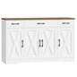 HOSTACK Buffet Cabinet with Drawers, 55" Large Sideboard Buffet Storage Cabinet with Shelves and Doors, Modern Farmhouse Coffee Bar Station Wood Kitchen Table for Kitchen, Dining Room, White/Rustic - color: White/Rustic