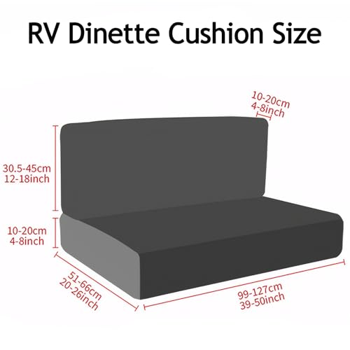 TOPCHANCES RV Dinette Cushion Covers,Stretch Camper Cushions Cover Replacement Bench Cushion Cover Washable Loveseat Slipcovers for Travel Trailer Couch (Pattern 10) - color: Pattern 10