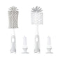 Chemimoso Multifunctional Cleaning Brush, Baby Bottle Brush, Water Bottle Brush Cleaner, Cup Brush, Rotate The Suction Cup to Obtain The Small Bristle Brushes Hidden in Handles, Set A, Grey - color: Grey 1