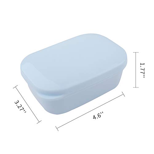 Soap Dish 2 Pack Waterproof Portable Soap Tray for Travel, Home, Outdoor, Camping, Gym - Sky Blue - color: Sky Blue