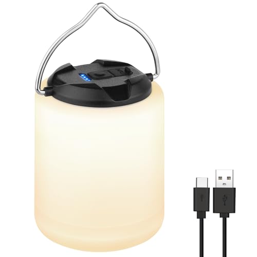 BOBKID LED Camping Lantern, Rechargeable Camping Light, 4 Modes Outdoor Flashlights Lanterns with 1000LM, Water Resistant Portable Emergency Camp Light for Hurricane Hiking Survival Kits - Black - color: Black
