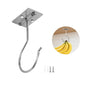 Banana Hook Under Cabinet,Adhesive Bananas Hanger with Fordable Design,Durable Metal Banana Holder for Hanging Bananas,Kitchen Organization Or Multi-Purpose Home Us(Silver) - size: 1 Piece
