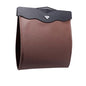 Car Leather Trash Bag Smart LED Waterproof Organizer Storage Garbage Can (Brown) - color: Brown