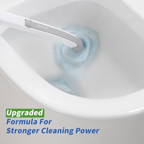 oshang Disposable Toilet Brush 2 Pack- Toilet Bowl Cleaner, Toilet Cleaning Supplies, Toilet Brush with Holder, 28 Refills for Deep Cleaning and Hygienic Bathroom Maintenance - size: 2 Brush+28 Refills