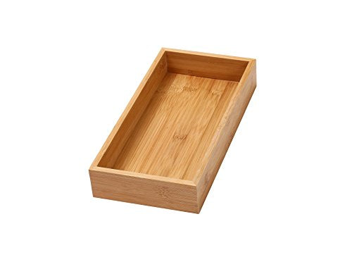 YBM HOME Bamboo Drawer Organizer Storage Box for Kitchen Drawer, Junk Drawer, Office, Bedroom, Children Room, Craft, Sewing, and Bathroom, 6x15x2 inch - size: 6x15x2 inch ( Pack of 1 )