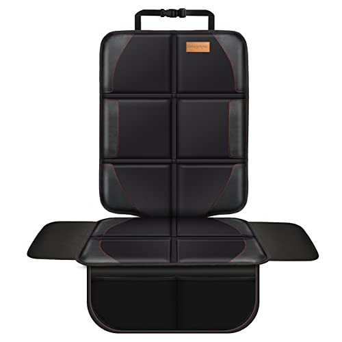 Bacgnyer Car Seat Protector, 1 Pack of Seat Protectors, Thickest Padded 600D Fabric Padding, Waterproof, Durable, Anti Slip Backing, Child Seat Protection, Suitable for Babies, Toddlers, Children - color: ivory black 1
