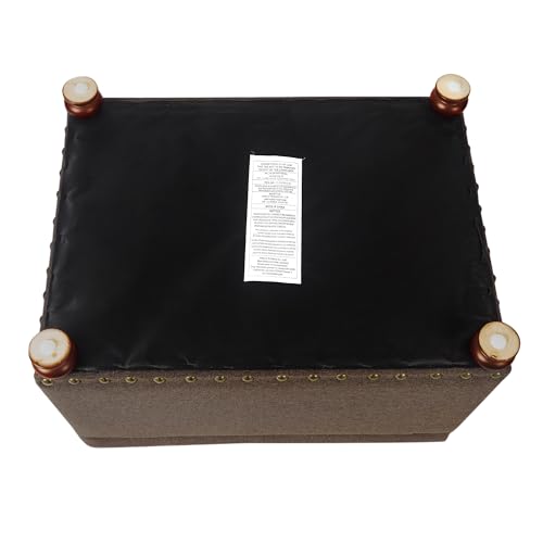 Joveco Storage Ottoman Linen Tufted Bench, Rectangular Footrest Footstool Coffee Table Seat for Living Room Bedroom, Coffee - color: Linen, Coffee
