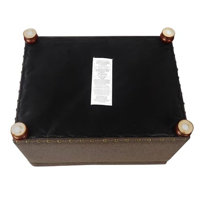 Joveco Storage Ottoman Linen Tufted Bench, Rectangular Footrest Footstool Coffee Table Seat for Living Room Bedroom, Coffee - color: Linen, Coffee
