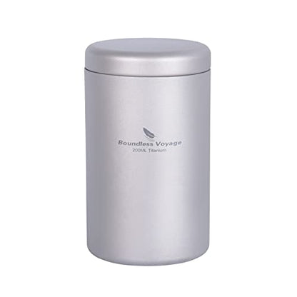 Boundless Voyage Titanium Small Tin Can Box Canister Tea Tins Coffee Tins Food Storage Container for Tea,Coffee, Herb, Candy, Chocolate, Sugar, Spices, Beans - color: Ti3210D-200ml 1pcs