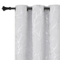 BUHUA White Blackout Curtain Panels, Room Darkening Curtains 96 Inches Long Grommet, Thermal Insulated Window Curtains with Silver Tree Branches Print, 38W x 96L, Greyish White, 2 Panels - color: Greyish White, size: 38"W x 96"L (Pack of 2)