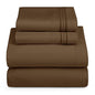Hearth & Harbor Twin Size Sheets - 3 Piece Bed Sheet Set, Hotel Luxury Double Brushed Bed Sheets - Extra Soft Bedding Sheets & Pillowcases, Twin, Brown - color: Brown, size: Twin