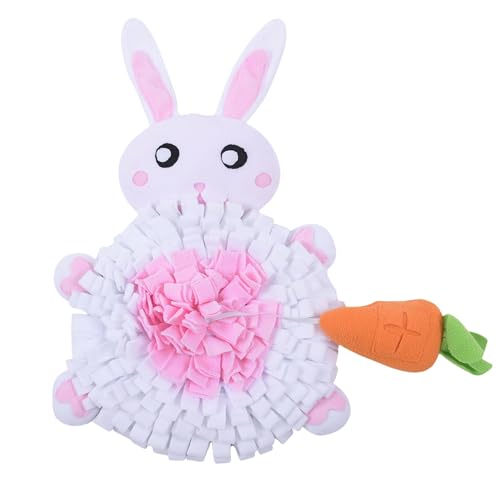 Ferret Cats Snuffle Mat Fleece Foraging Mats Interactive Feeding Toy Small Animal Rabbit Guinea Pig Rat Hamster Anti Slip Treat Dispenser Slow Feeder (Bunny) - color: Bunny