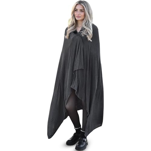 K E L O R Luxury Cooling Travel Blanket - Stretchy, Lightweight Soft & Breathable Shawl Wraps for Women - color: Grounded Gray, size: Double-Sided