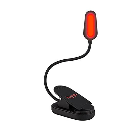 hooga Red Book Light, Rechargeable Clip On 625nm LED Light for Reading in Bed. No Blue Light Emitted, Eye Care Light for Strain-Free, Healthy Eyes. Gift for Students, Kids, Travel, Nursing, Studying. - color: Red
