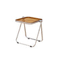 16.2"×14.1" Acrylic Folding Side Table, Portable Lightweight End Table, Sturdy Metal Frame and No Assembly Required, Space-Saving Design for Living Room, Bedroom and Small Room, Tawny - color: Tawny