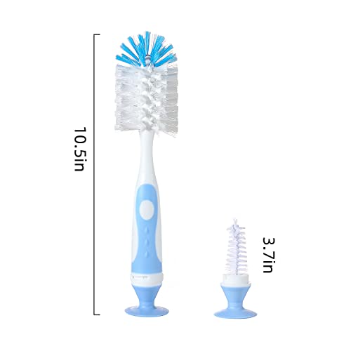 Chemimoso Multifunctional Cleaning Brush, Baby Bottle Brush, Bottle Brush Cleaner, Rotate The Suction Cup to Obtain The Small Bristle Brushes, Set X, Blue, Nylon and Nylon Brush - color: Blue 2